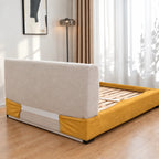 Mustard · Stretch-Fit Inset Bed Frame Cover · Elastic Bands + Back Elastic