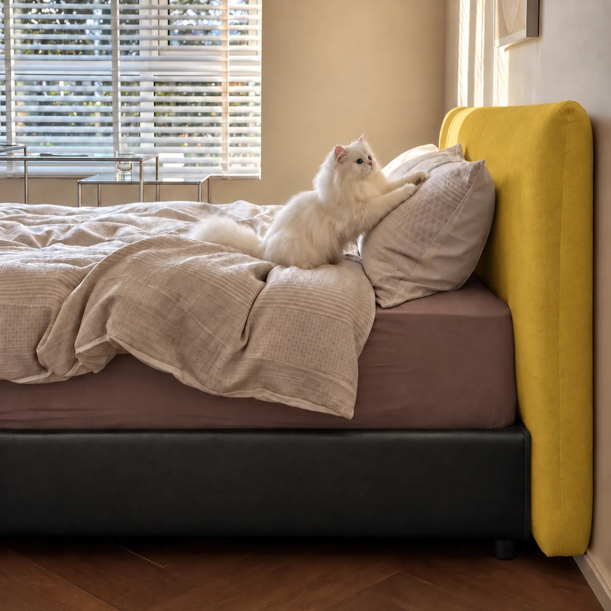 Mustard · Stretch-Fit Bed Headboard Cover