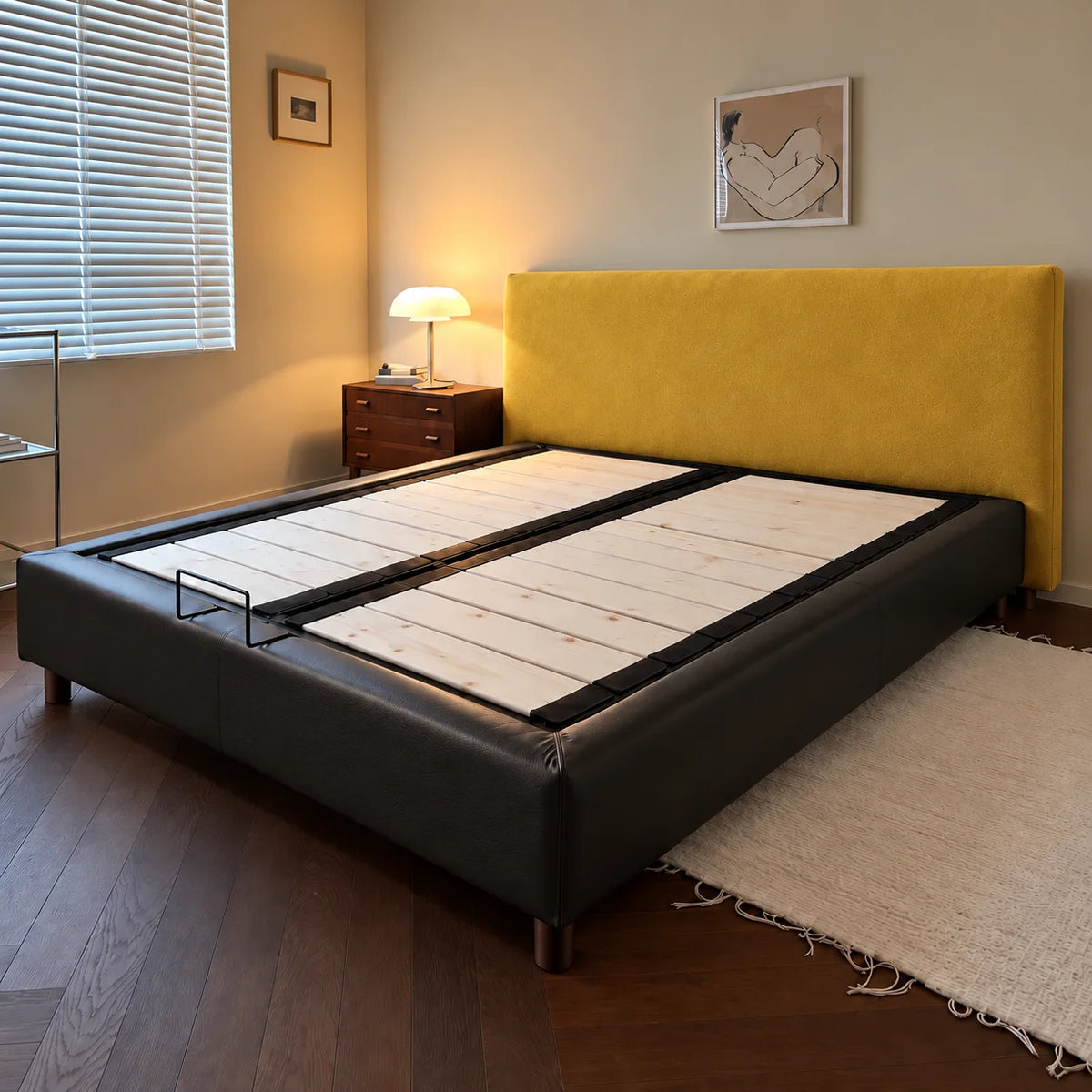 Mustard · Stretch-Fit Bed Headboard Cover