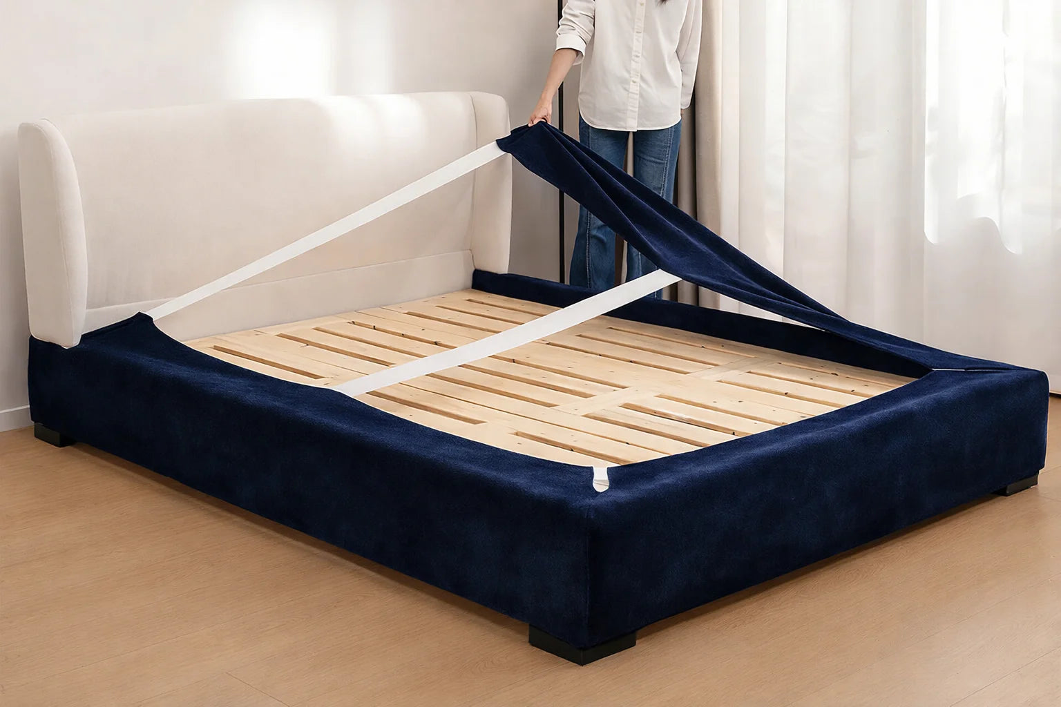 Navy Blue WB PBV2042 - 47 | Bed Skirt