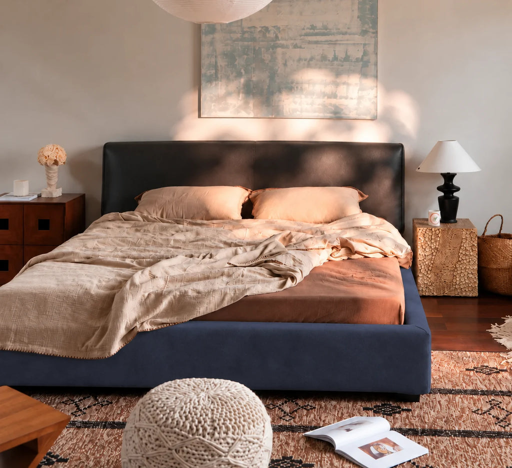 Navy · Stretch-Fit Bed Frame Cover