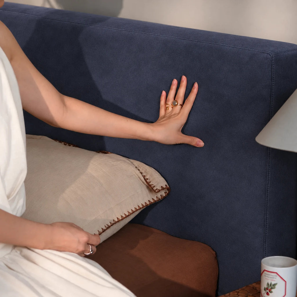 Navy · Stretch-Fit Bed Headboard Cover