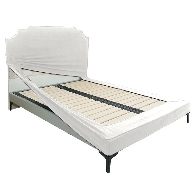 Ivory Silk | Performance Brushed Velvet | Bed Frame + Headboard Cover