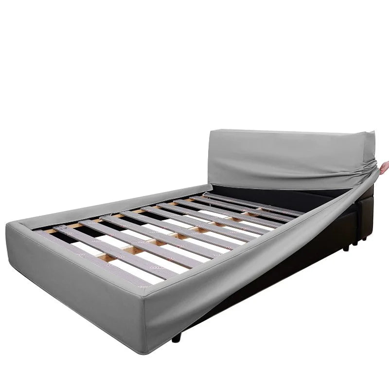 Bed Frame + Headboard Cover | Terravia - Pearl Grey