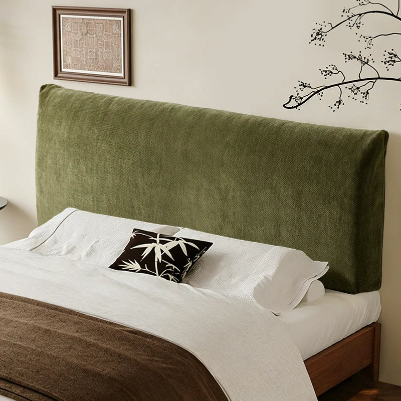 Herringbone Chenille Stretch-Fit Bed Headboard Cover