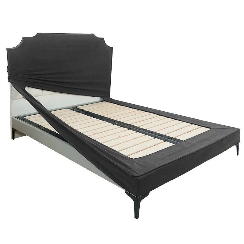 Obsidian Ash | Performance Brushed Velvet | Bed Frame + Headboard Cover