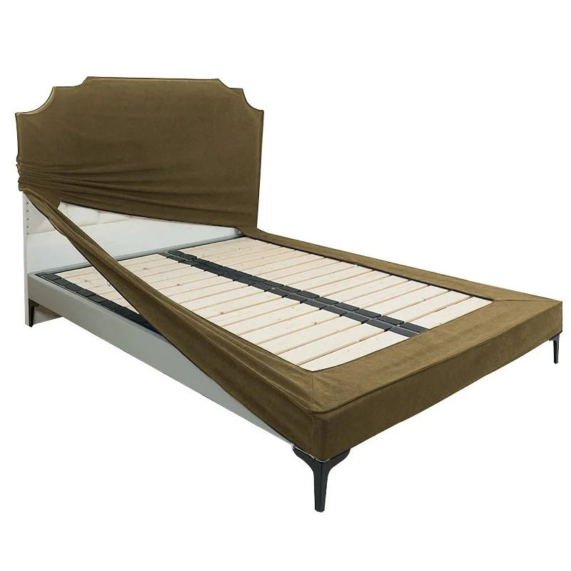 Desert Taupe | Performance Brushed Velvet | Bed Frame + Headboard Cover