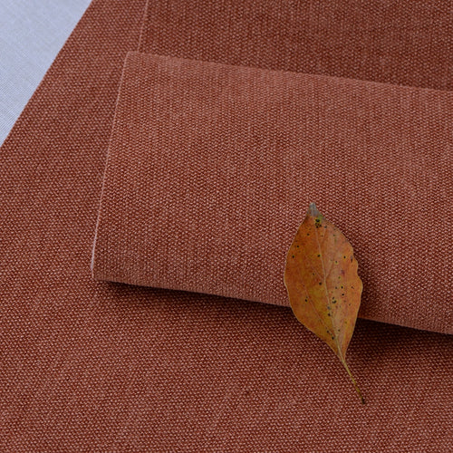 Custom Bed Frame Cover — Elara Flax · Imperial Crimson