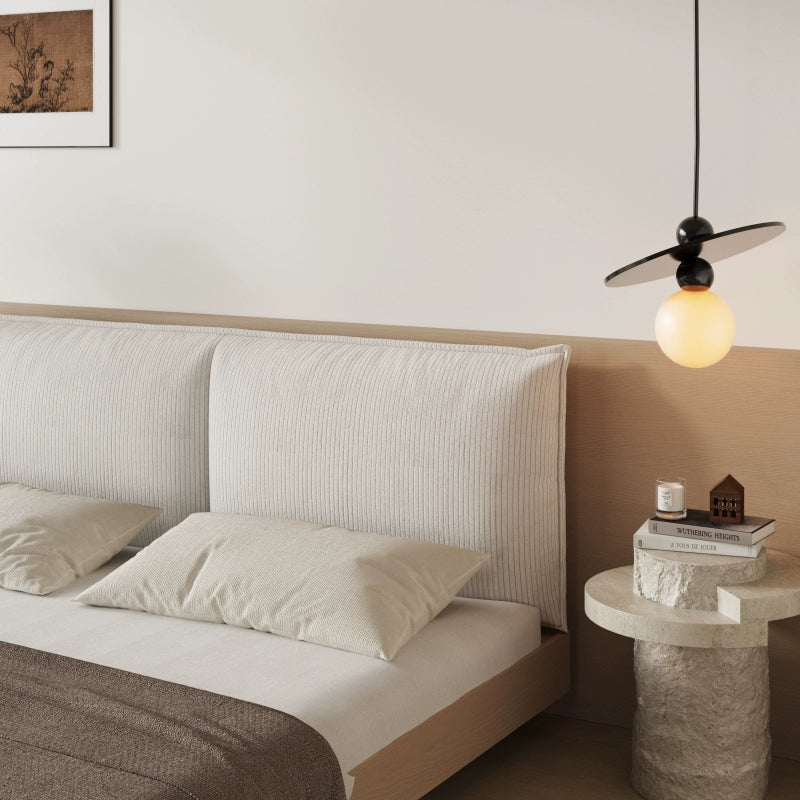 Lit plateforme rembourré + housse de tête de lit | Anthracite classique 