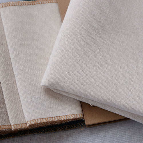 Custom Bed Frame Cover — Elara Flax · Ivory Cloud