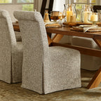 Oatmeal Grain WX8008 - 08 | Long-Skirt Dining Chair Slipcover