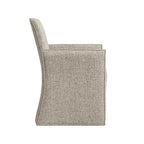 Oatmeal Grain WX8008 - 08 | Long-Skirt Dining Chair with armrest Slipcover
