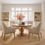 Oatmeal Grain WX8008 - 08 | Snug fit Dining Chair with armrest Slipcover