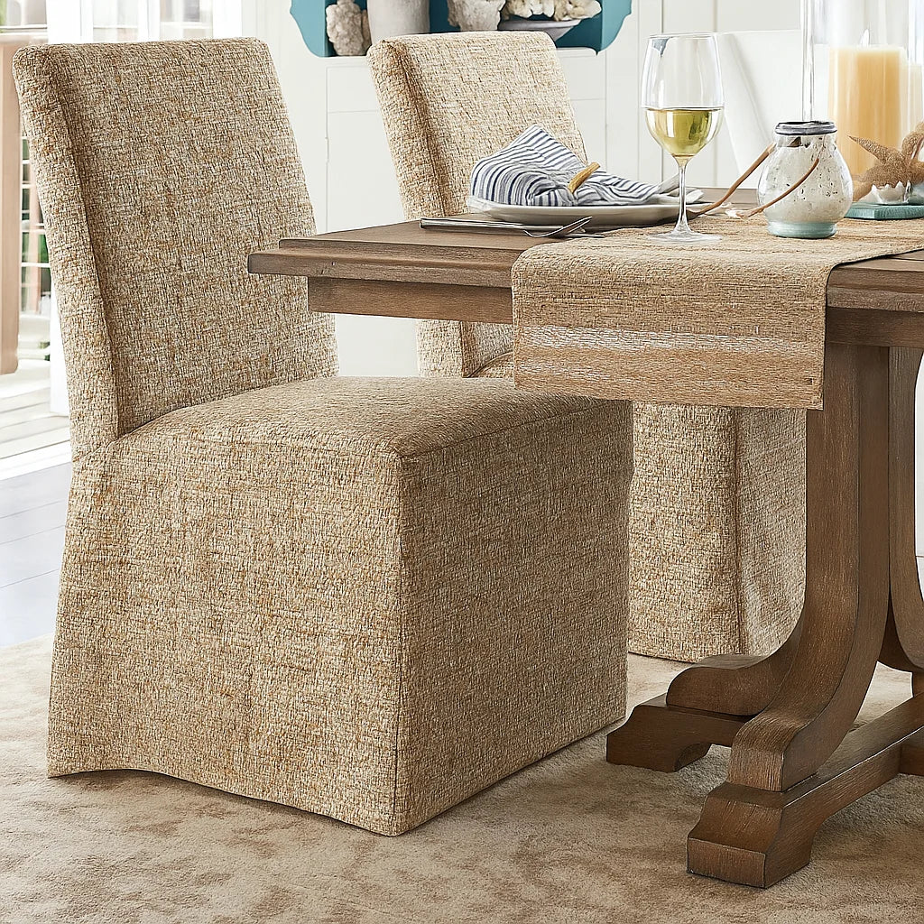 Olive Sprout WX8008 - 03 | Long-Skirt Dining Chair Slipcover