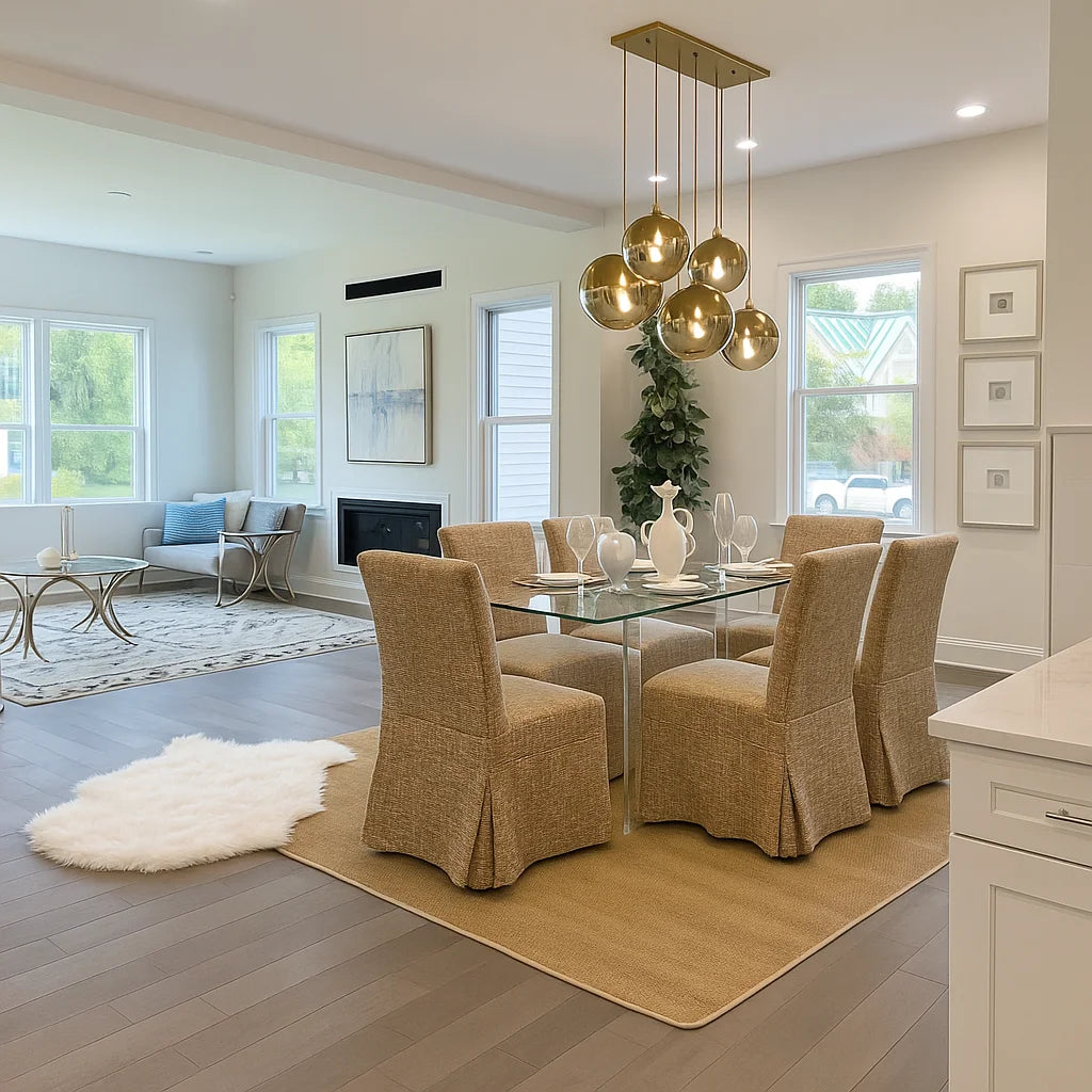 Olive Sprout WX8008 - 03 | Long-Skirt Dining Chair Slipcover