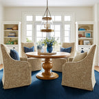 Olive Sprout WX8008 - 03 | Long-Skirt Dining Chair with armrest Slipcover