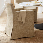 Olive Sprout WX8008 - 03 | Long-Skirt Dining Chair with armrest Slipcover