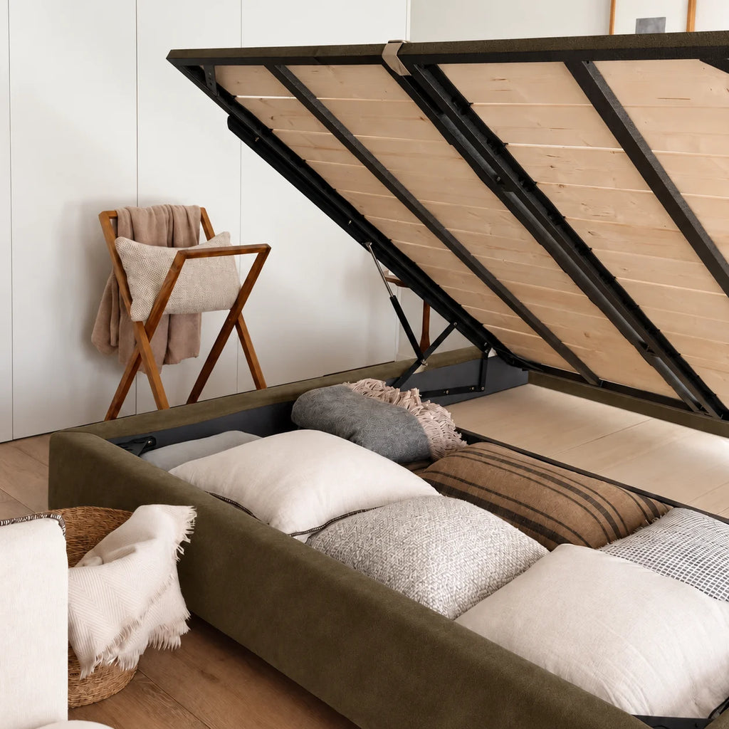 Olive · Stretch-Fit Bed Frame Cover