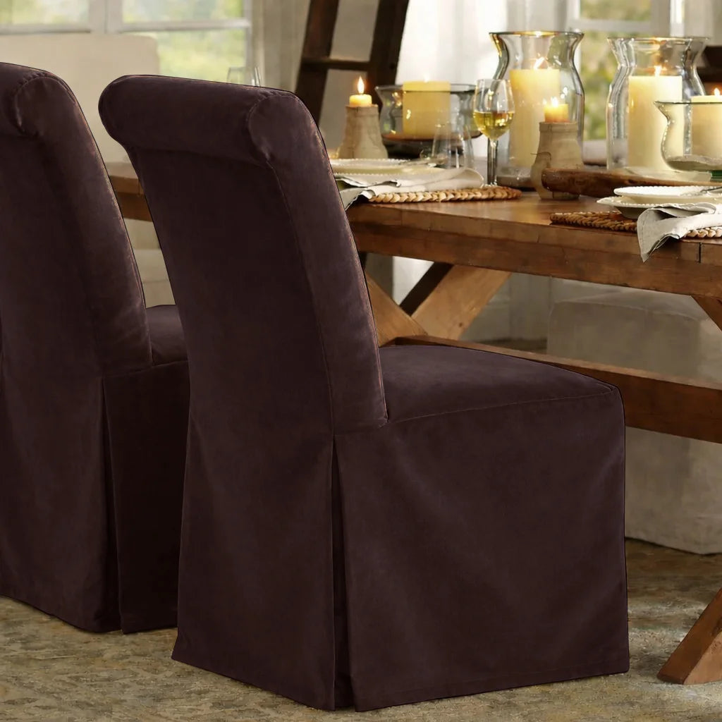 Oxblood WB PBV2042 - 25 | Long-Skirt Dining Chair Slipcover