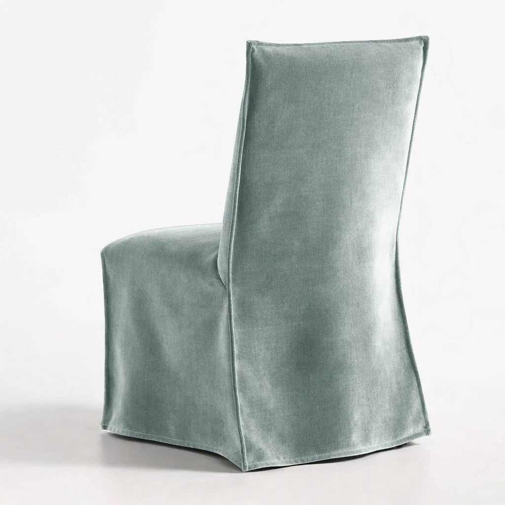 Pale Silver Gray WB PBV2042 - 20 | Long-Skirt Dining Chair Slipcover