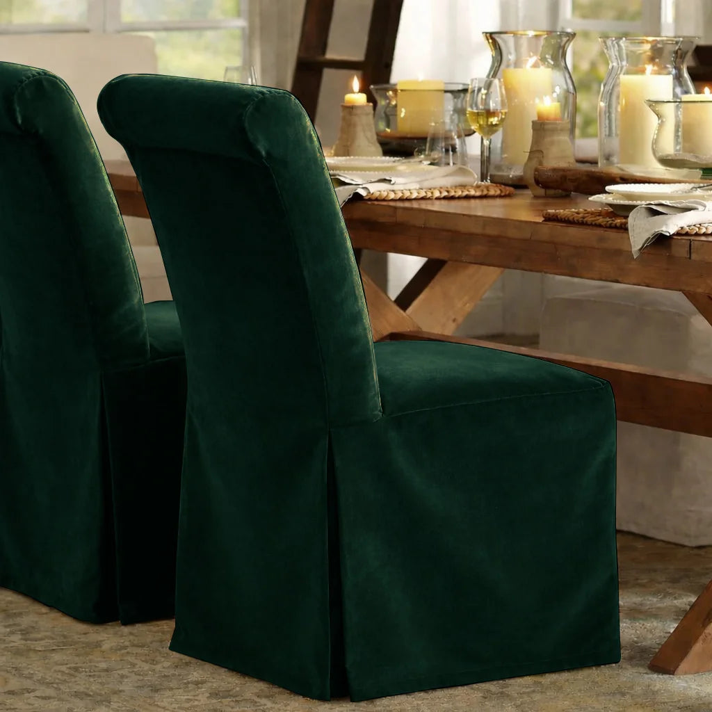 Pine Green WB PBV2042 - 37 | Long-Skirt Dining Chair Slipcover