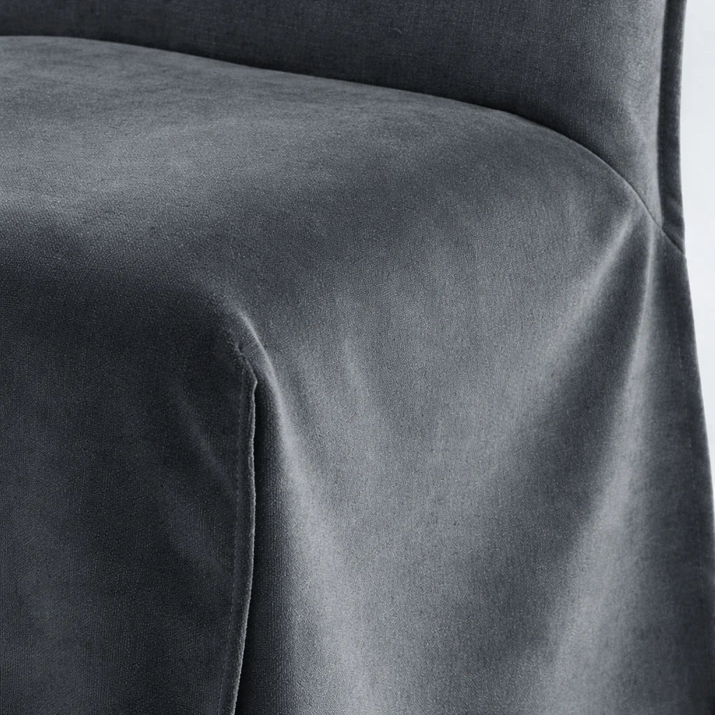 Rain Gray WB PBV2042 - 17 | Long-Skirt Dining Chair Slipcover