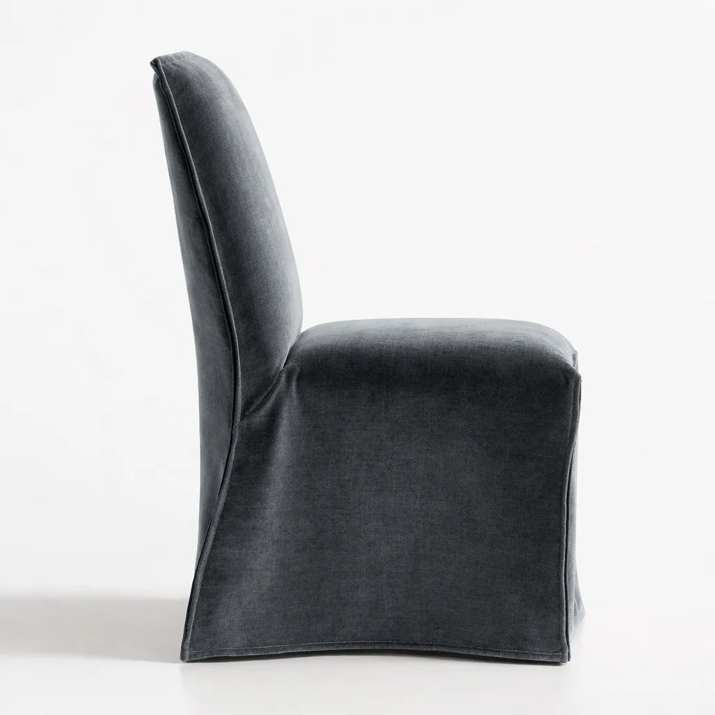 Rain Gray WB PBV2042 - 17 | Long-Skirt Dining Chair Slipcover