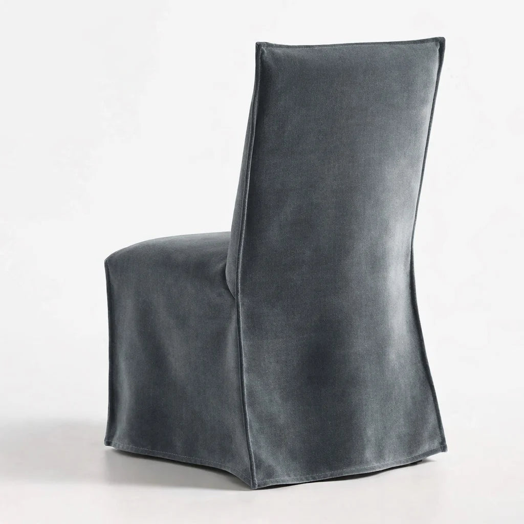 Rain Gray WB PBV2042 - 17 | Long-Skirt Dining Chair Slipcover