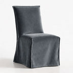 Rain Gray WB PBV2042 - 17 | Long-Skirt Dining Chair Slipcover