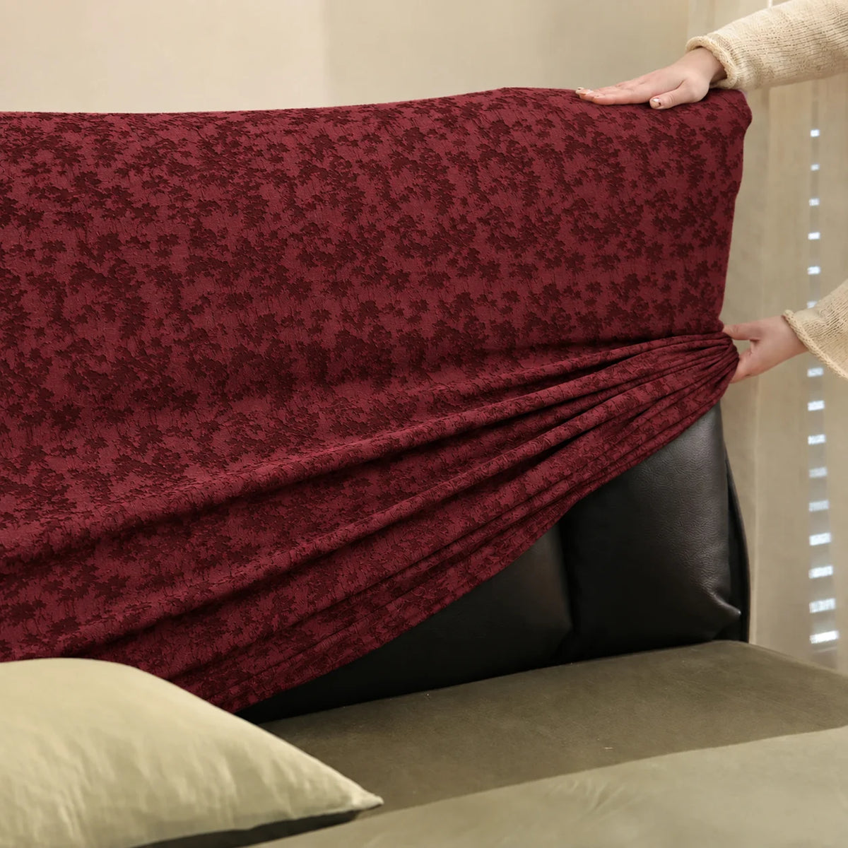 Red Glaze · Stretch-Fit Bed Headboard Cover
