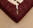 Red Glaze · Stretch-Fit Inset Bed Frame Cover · Elastic Bands + Back Elastic