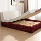 Red Glaze · Stretch-Fit Inset Bed Frame Cover · Elastic Bands + Back Elastic