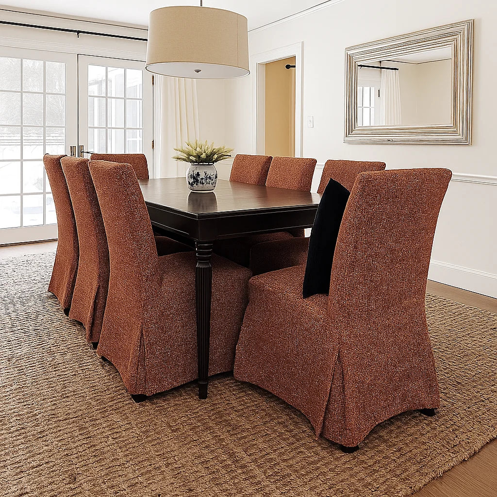 Rouge WX8008 - 11 | Long-Skirt Dining Chair Slipcover