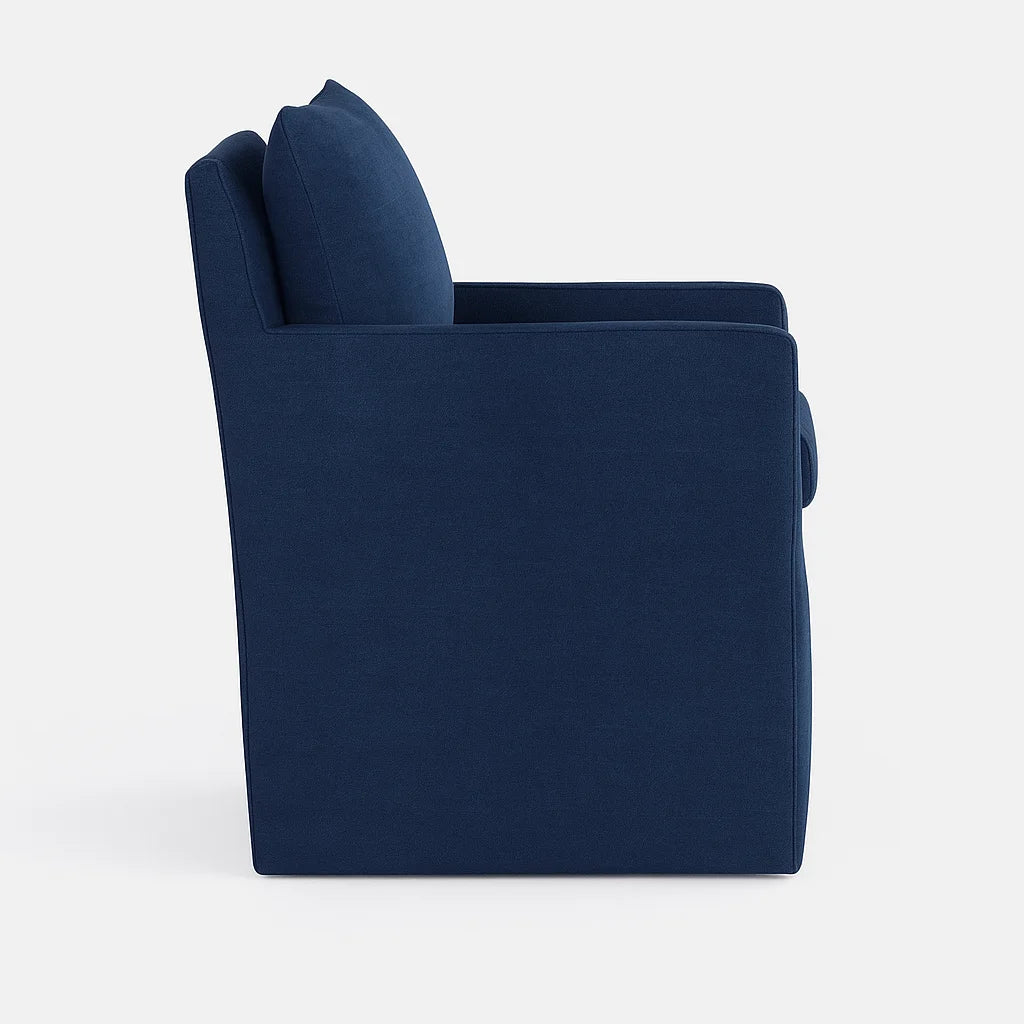 Royal Blue WB PBV2042 - 46 | Long-Skirt Dining Chair with armrest Slipcover