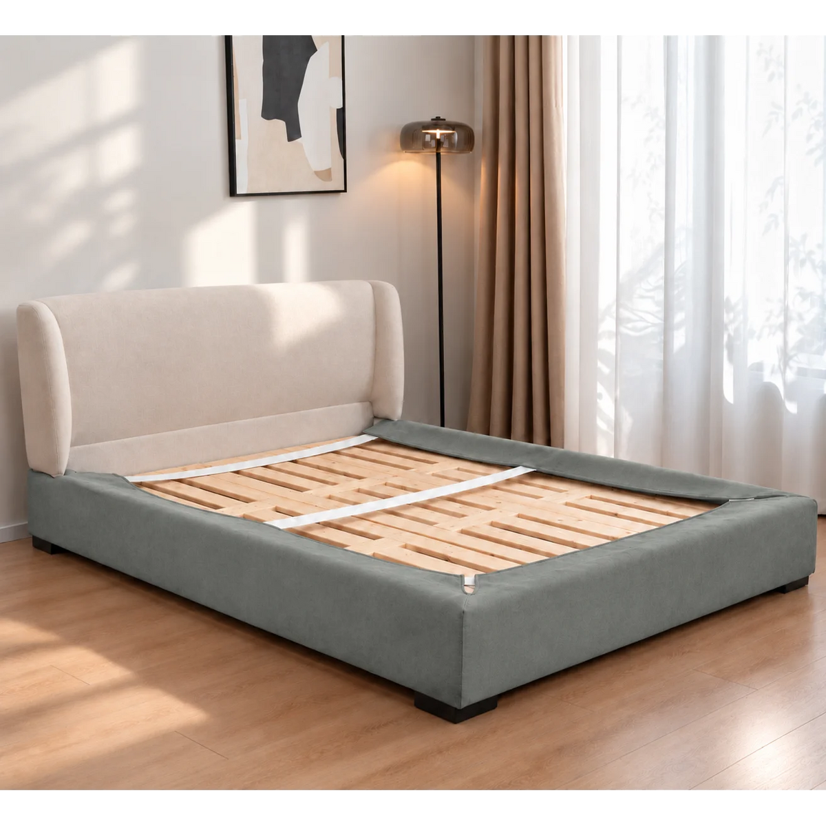 Sage Green · Stretch-Fit Bed Frame Cover