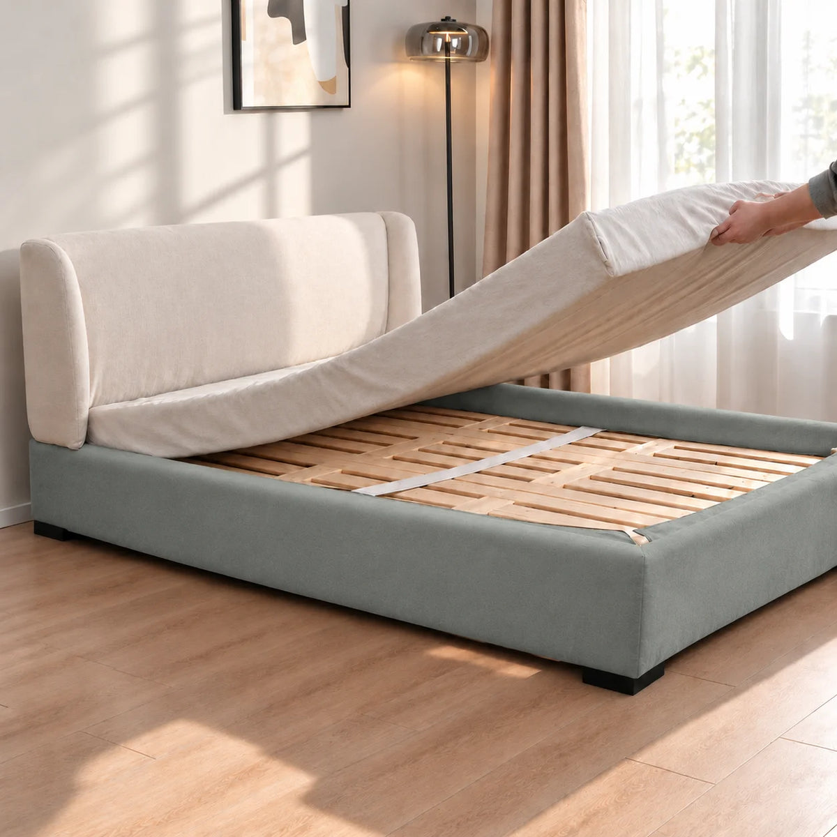 Sage Green · Stretch-Fit Bed Frame Cover