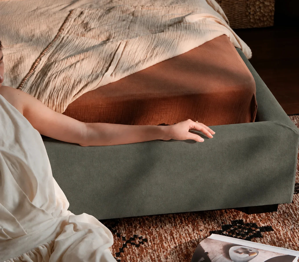 Sage Green · Stretch-Fit Bed Frame Cover