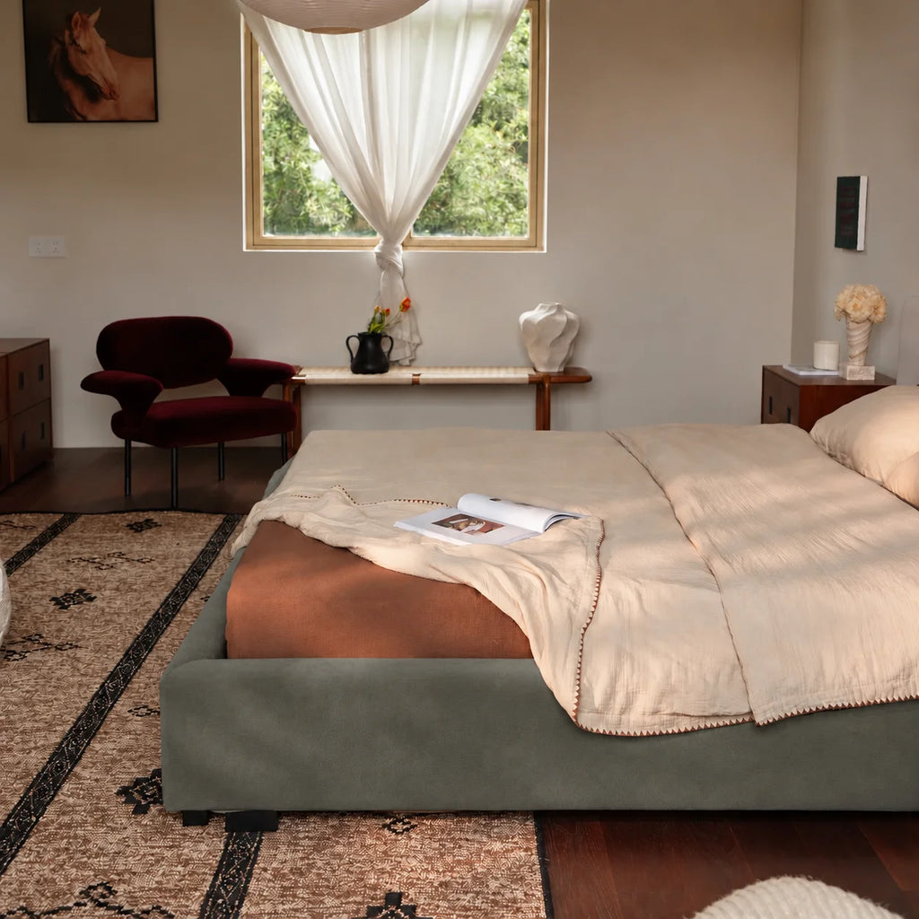 Sage Green · Stretch-Fit Bed Frame Cover