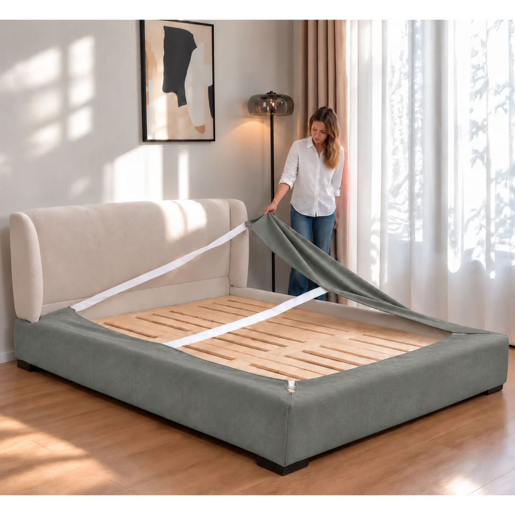 Sage Green · Stretch-Fit Bed Frame Cover