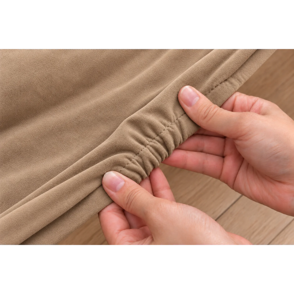 Sand Beige · Stretch-Fit Bed Frame Cover