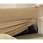 Sand Beige · Stretch-Fit Bed Headboard Cover