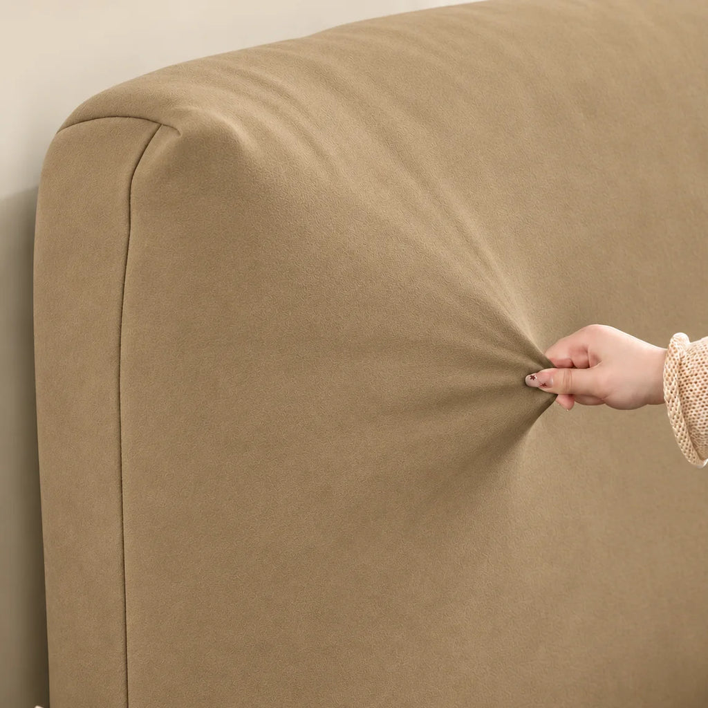Sand Beige · Stretch-Fit Bed Headboard Cover