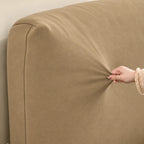 Sand Beige · Stretch-Fit Bed Headboard Cover