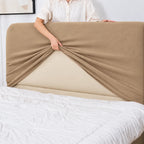 Sand Beige · Stretch-Fit Bed Headboard Cover