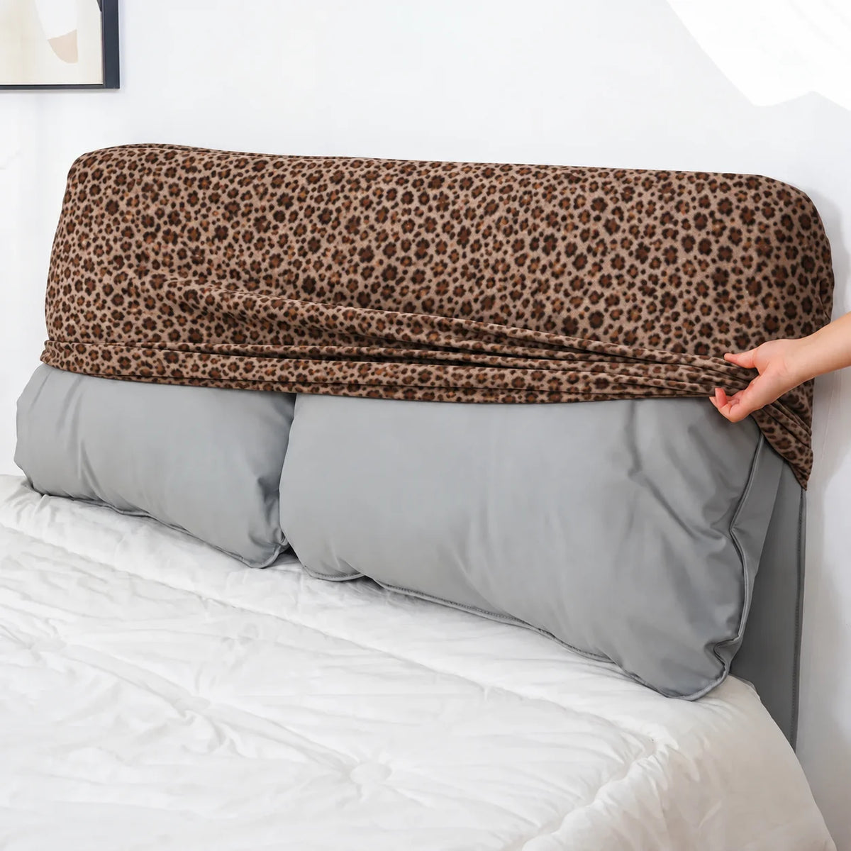 Savanna Leopard · Stretch-Fit Bed Headboard Cover