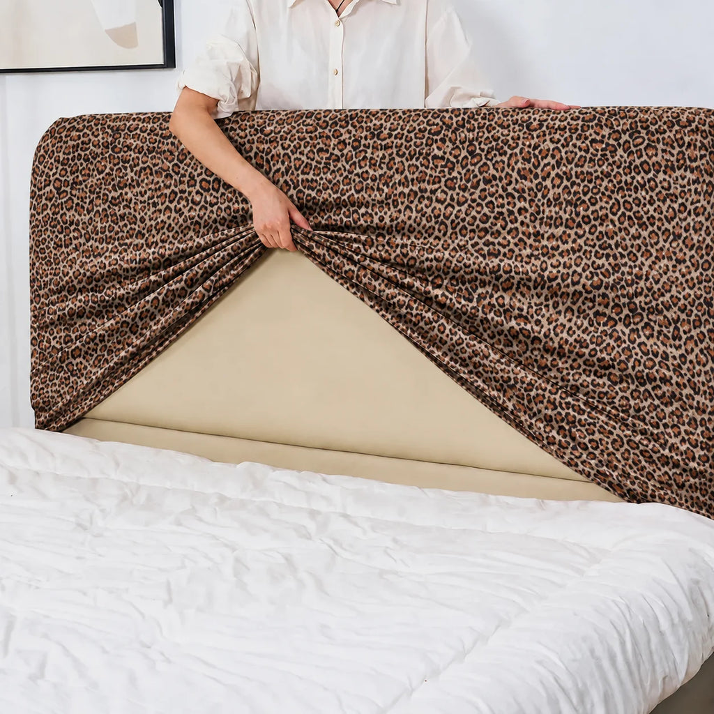 Savanna Leopard · Stretch-Fit Bed Headboard Cover