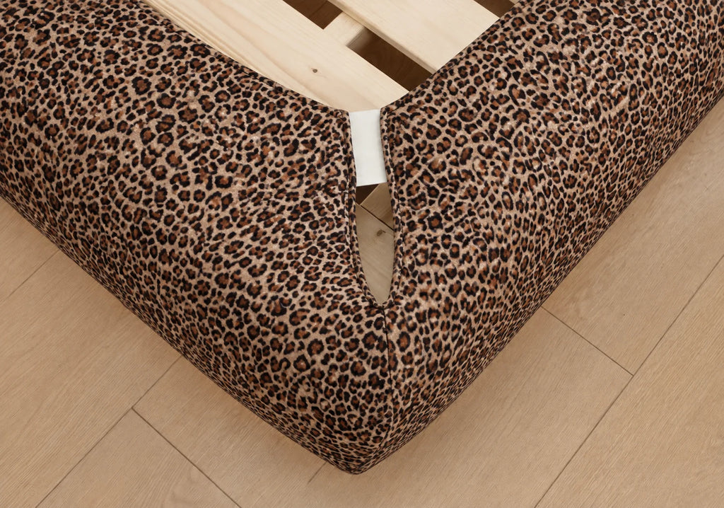 Savanna Leopard · Stretch-Fit Inset Bed Frame Cover · Elastic Bands + Back Elastic