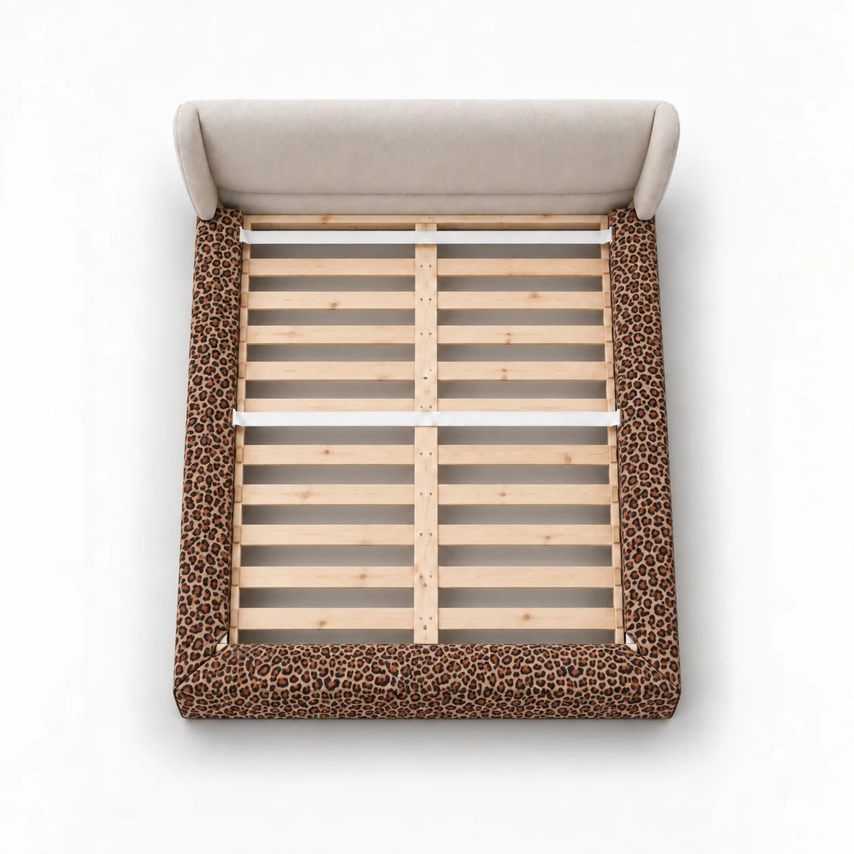 Savanna Leopard · Stretch-Fit Inset Bed Frame Cover · Elastic Bands + Back Elastic