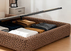 Savanna Leopard · Stretch-Fit Inset Bed Frame Cover · Tie Straps + Back Elastic