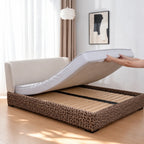 Savanna Leopard · Stretch-Fit Inset Bed Frame Cover · Tie Straps + Back Elastic